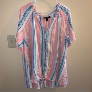 Lane Bryant shirt/short set